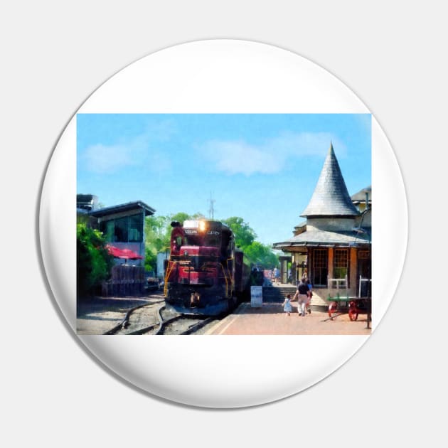 Trains - Catching the Train Pin by SusanSavad