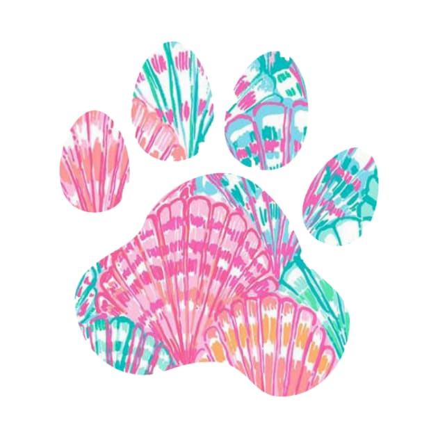 Bright Seashell Paw Print by annmariestowe