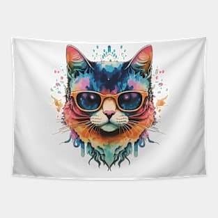 Tie Dye Cat Tapestry