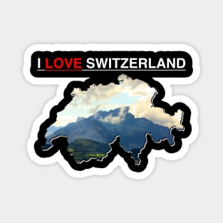 I Love Switzerland Map Mountains Magnet