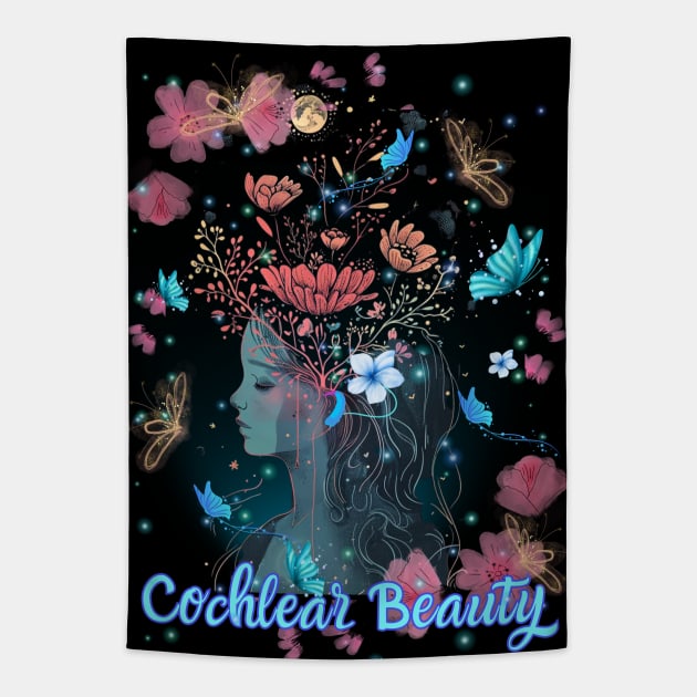 Cochlear Beauty | Cochlear Implant | Deaf | Blue Tapestry by RusticWildflowers