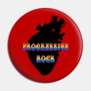 Progressive rock music concept with human heart Pin