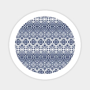 Indigo Blue Moroccan Pattern (Decorative Border) Magnet