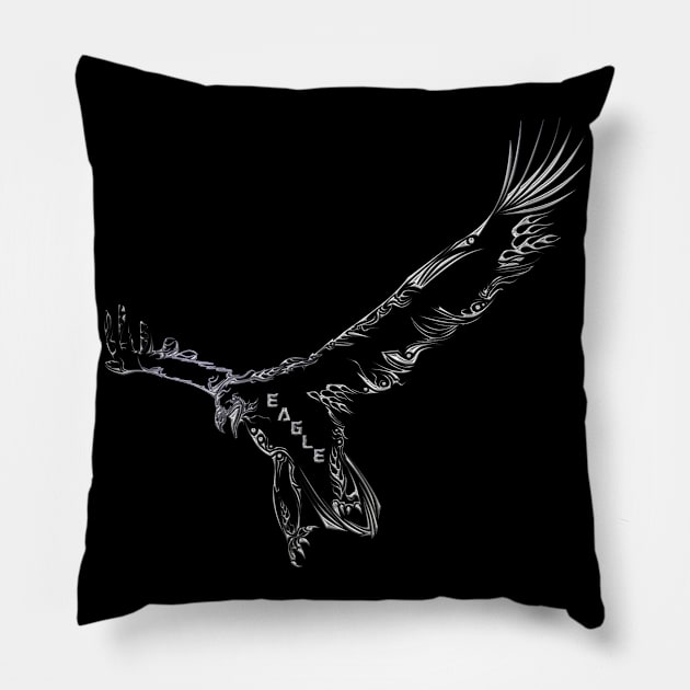 eagle metalic edition Pillow by INDONESIA68