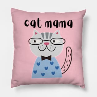 Cat Mom Shirt for Women, Cat Mama T Shirt for Mom Gift from Kids, Funny Pet Lover Tshirt for Her, Cat T-Shirt Gift for Women, Cat Lover Tee Pillow