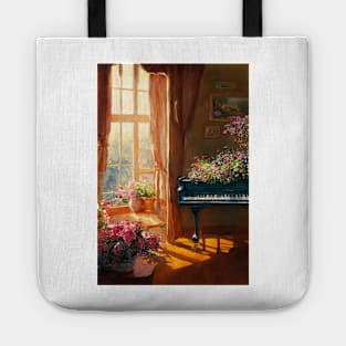 Watercolor piano Tote