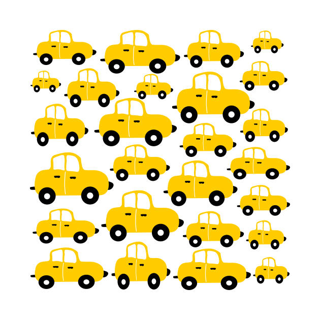 Cute yellow motorcars pattern by Baobabprintstore