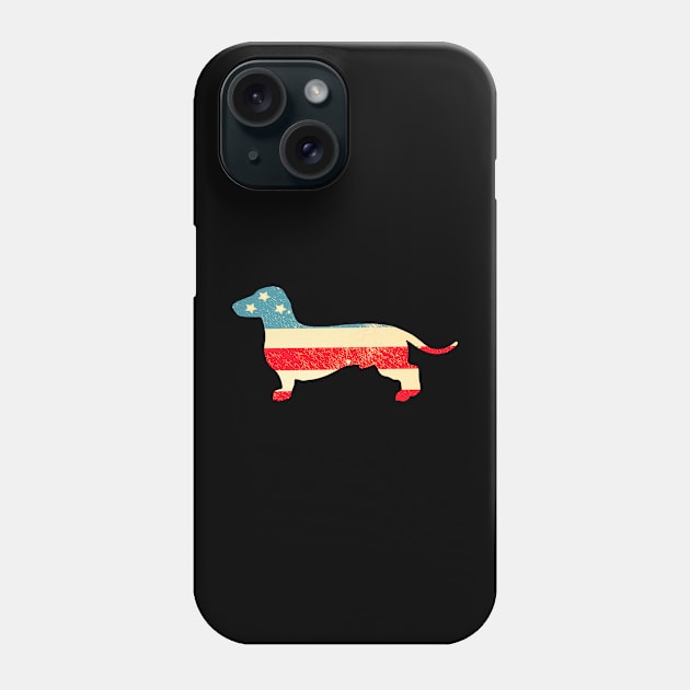 American Flag Dachshunds Phone Case by finchandrewf