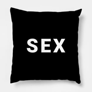 simple white title sex word Pillow