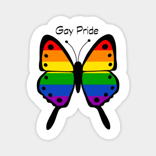 Gay Pride Butterfly Magnet