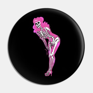 Pink Skelepinup Pin