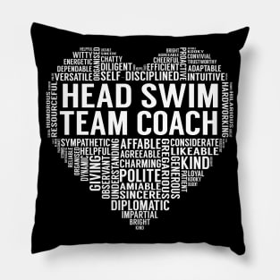Head Swim Team Coach Heart Pillow