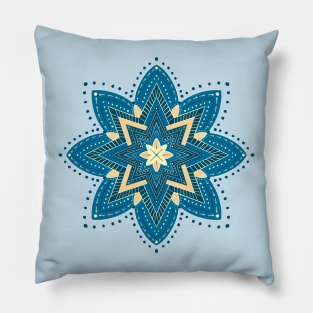 Blue star mandala Pillow