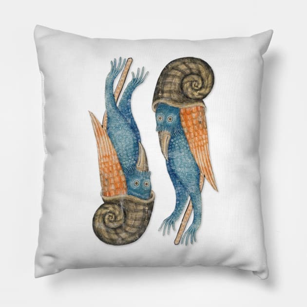 Medieval Birds Pillow by karutees