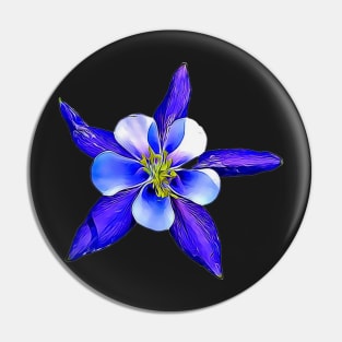 Colorado State Flower Aquilegia Coerulea Colorado Blue Columbine Pin