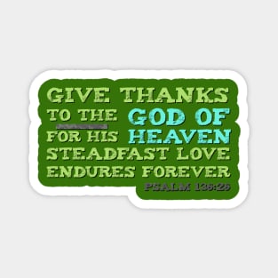 Give Thanks for God's Love Scripture Bible Verse Magnet