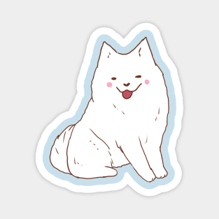 Cute samoyed dog smiling Magnet