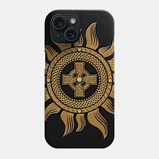 The golden celtic cross. Phone Case