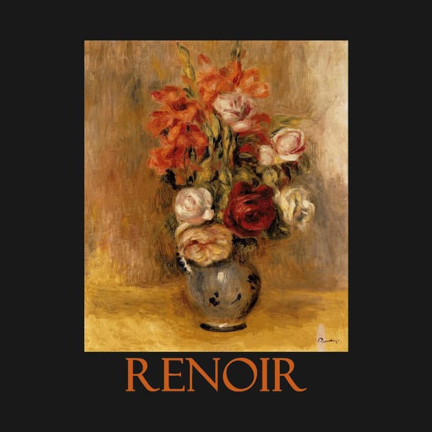 Vase of Gladiolas and Roses by Pierre-Auguste Renoir by Naves