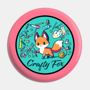 Cute Funny Fox Lover Quote - Crafty Fox Animal Lover Pin