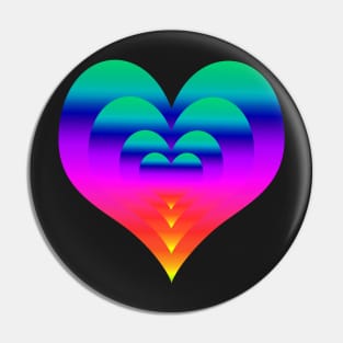 Rainbow Gradient Nested Hearts color pallet 3 Pin