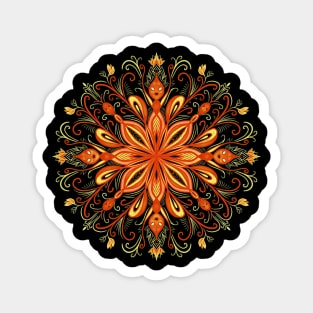 Fire Flame Creatures Mandala Magnet