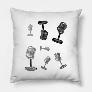 Hand drawn microphones pack Pillow