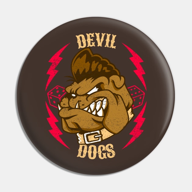 Cool Vintage "Devil Dogs" Rockabilly Pin by TOXiK TWINS