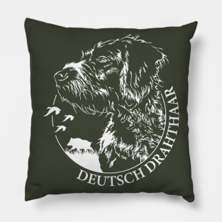 Proud Deutsch Drahthaar dog Portrait Pillow