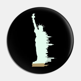 Statue of Liberty New York Skyline Version #2 Pin