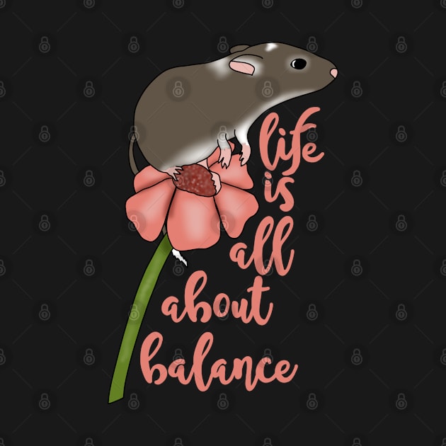 Life is all about balance (gerbil on flower) by Becky-Marie