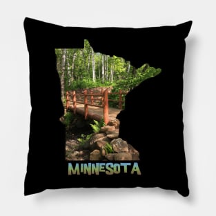 Minnesota State Outline (Duluth Traverse Bike Trail Bridge) Pillow