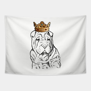 Chinese Shar-Pei Dog King Queen Wearing Crown Tapestry