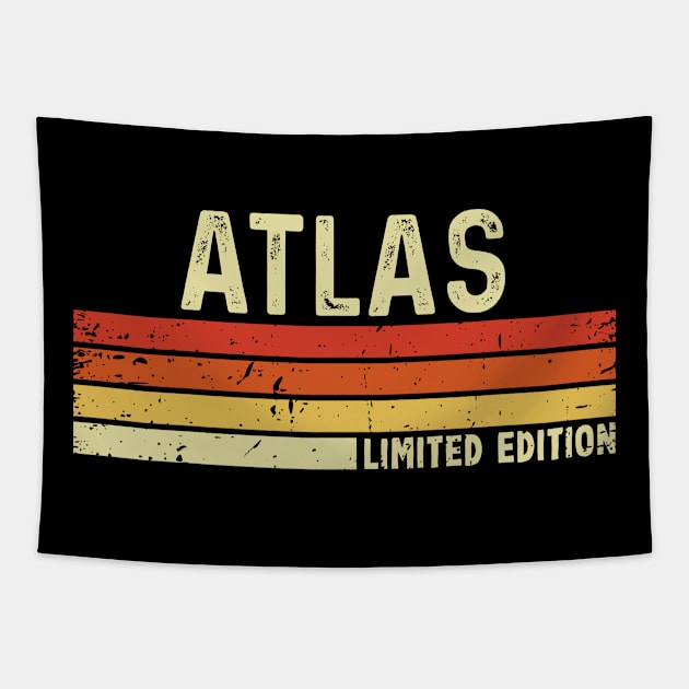 Atlas First Name Vintage Retro Personalized Gift Tapestry by CoolDesignsDz