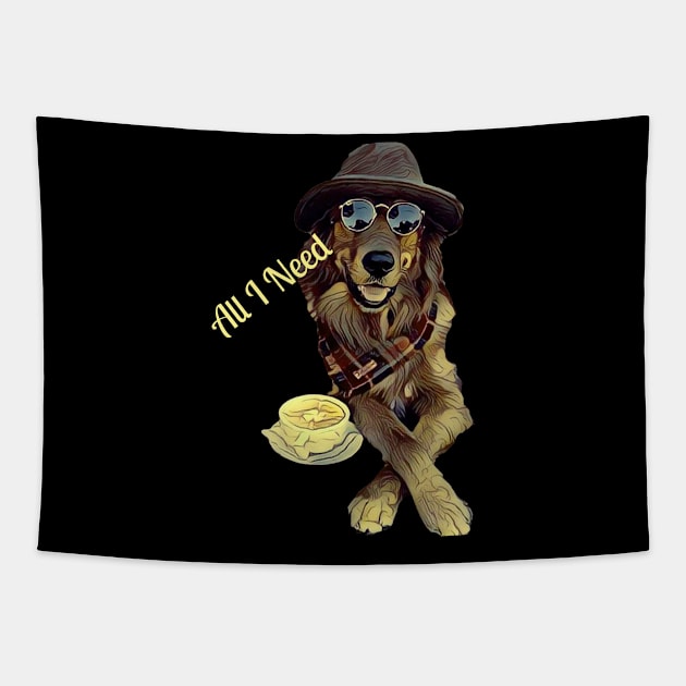 All I Need Is Dogs And Coffee - Dog Lovers Dogs Tapestry by fromherotozero