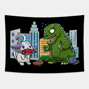 monster vs rabbit Tapestry