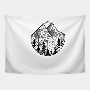 Geometric Mountain Logo Design Tapestry
