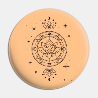 Lotus with moon phase Pin