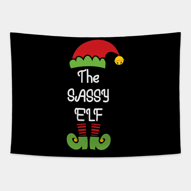 The Sassy Elf Christmas Jumper Xmas Sweater Matching Family Costume Gift Tapestry by BadDesignCo