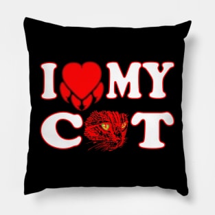 I Love My Cat design -Heart Nail- For Women and Men or Kids Pillow