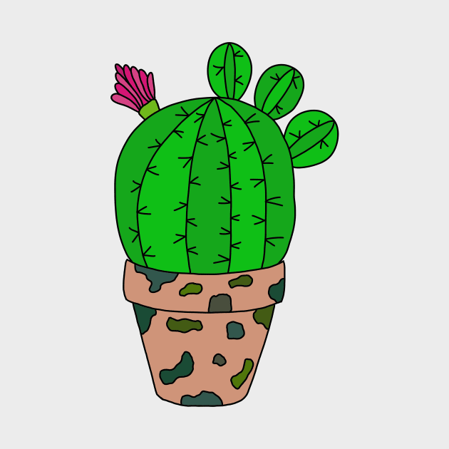 Cute Cactus Design #98: Time To Repot The Camouflage Cactus by DreamCactus