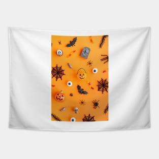 Halloween Pumpkin And Spider Pattern - Funny Tapestry