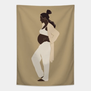 Abstract pregnant vector mother modern Illustration Tapestry