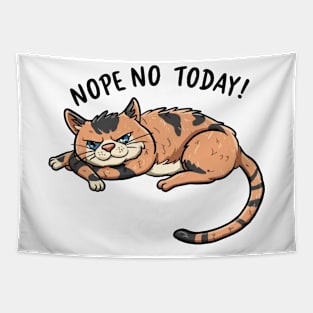 "Lazy Day Whimsy: Children's Cat Nap" - Funny Nope Not Today Tapestry