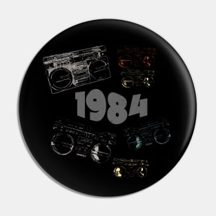 1984 on retro music, grunge radio Pin