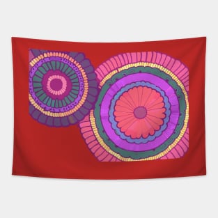 Colorful Flower Mandala Tapestry