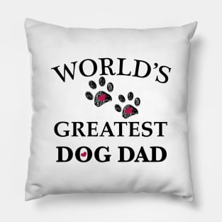 Black paw print with hearts Pillow