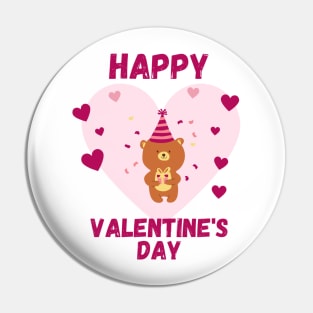 Happy Valentines Day - Bear Pin