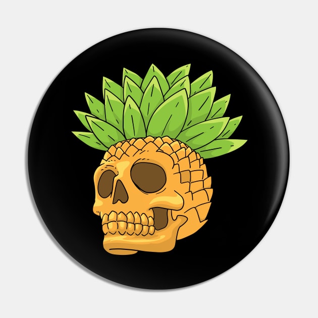 Pineapple Skull Pin by KAWAIITEE