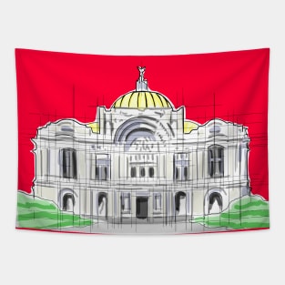 red heaven bellas artes palace Tapestry